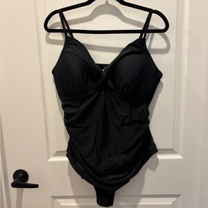 Classic Black One-Piece Swim Suit - Sculpting Tankini Style